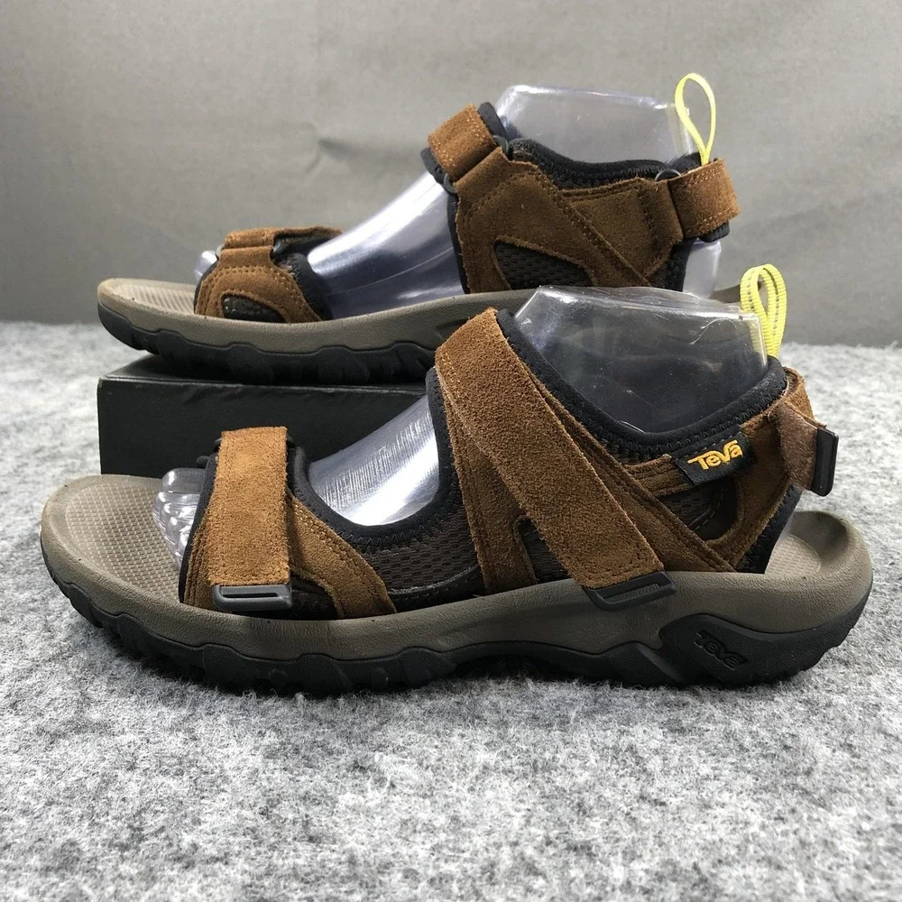 Teva Sandals Mens 8 Brown Suede Hook & Loop Hiking Outdoor Comfort Shoes
